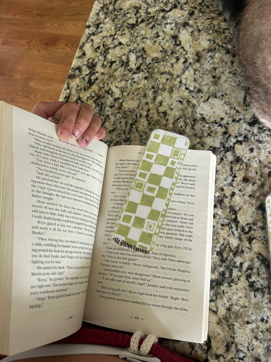 funky checkered bookmark
