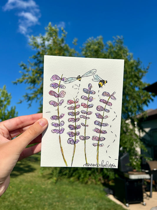 original: small "bees and flowers" (#4)