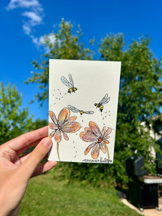 original: mini "bees and flowers" (#2)