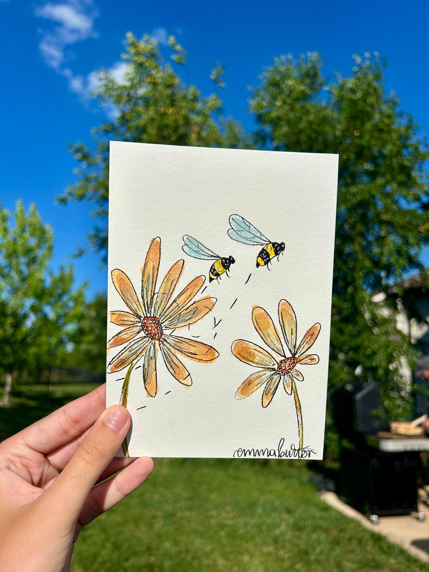 original: small "bees and flowers" (#5)