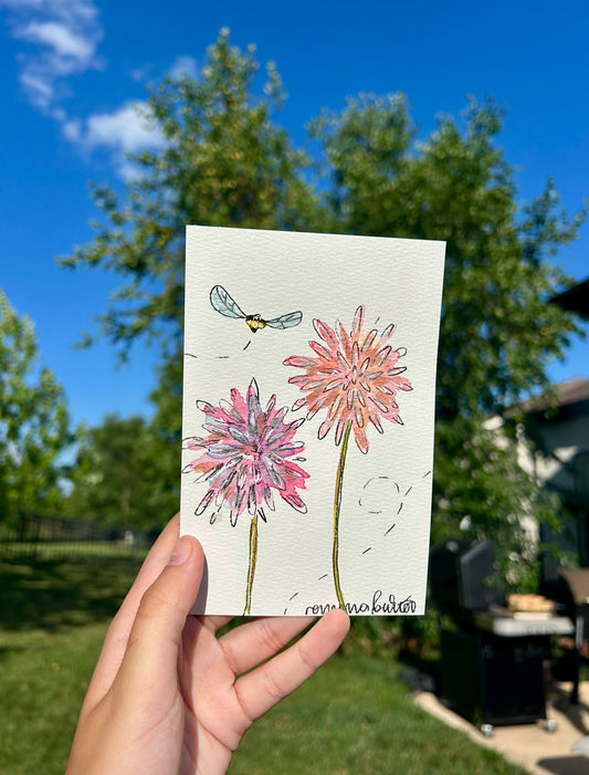 original: mini "bees and flowers" (#1)