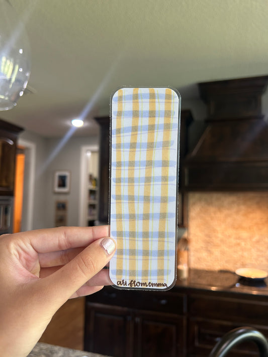 blue & orange plad bookmark