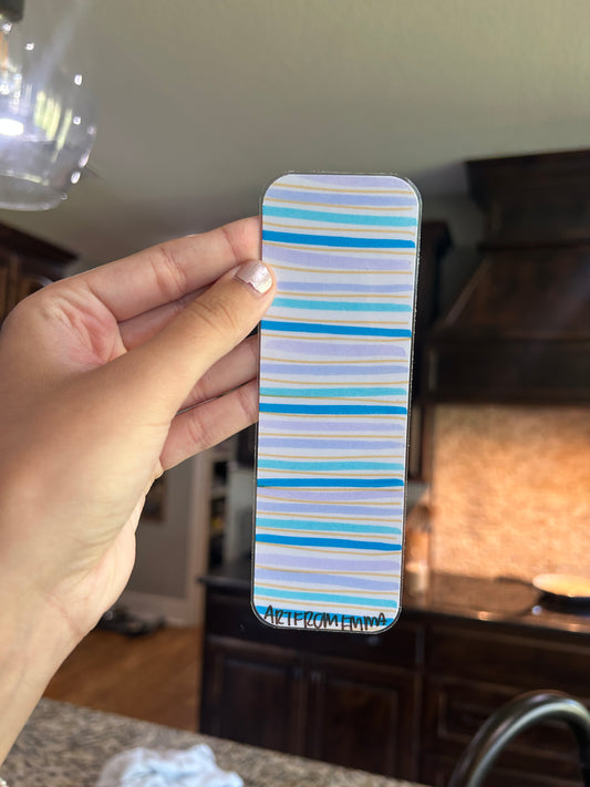 blue and yellow stripes bookmark